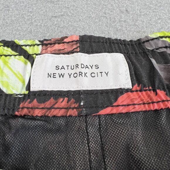 Saturdays NYC Timothy Hyper Monstera Print 7” Inseam Swim Short Men’s Size XL - Picture 12 of 16